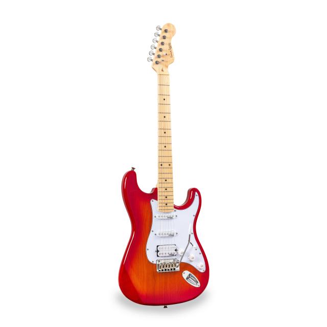 Double cutaway electric guitar with 2 single coils + splittable humbucker and self-locking tuners (Wilkinson equipped)