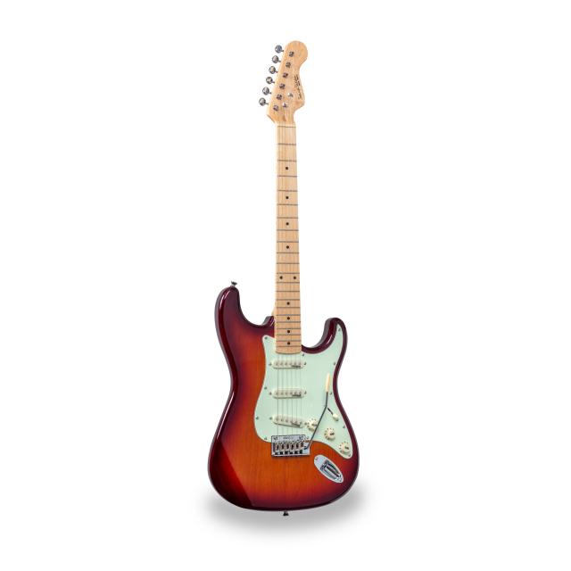 Double cutaway electric guitar with 3 single coils and vintage tuners (Wilkinson equipped)