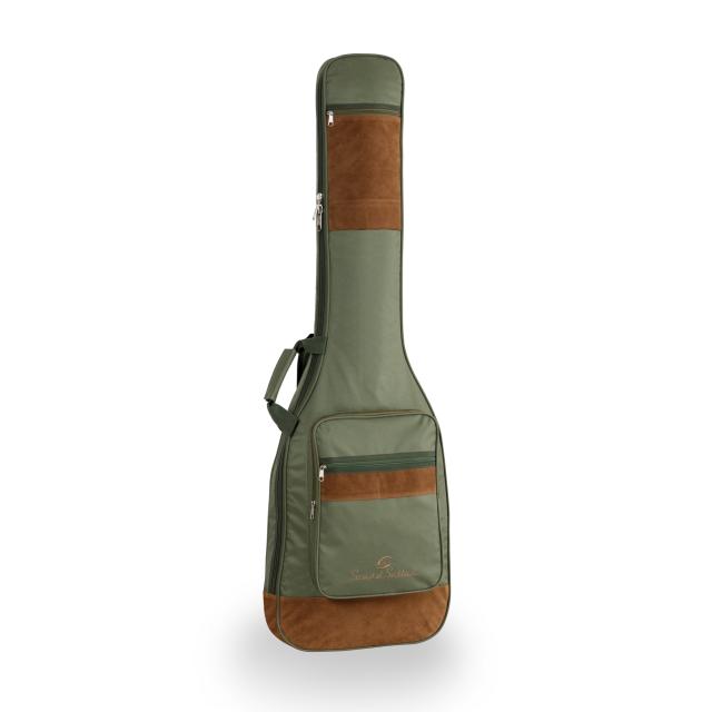 Electric bass bag with suede leather inserts