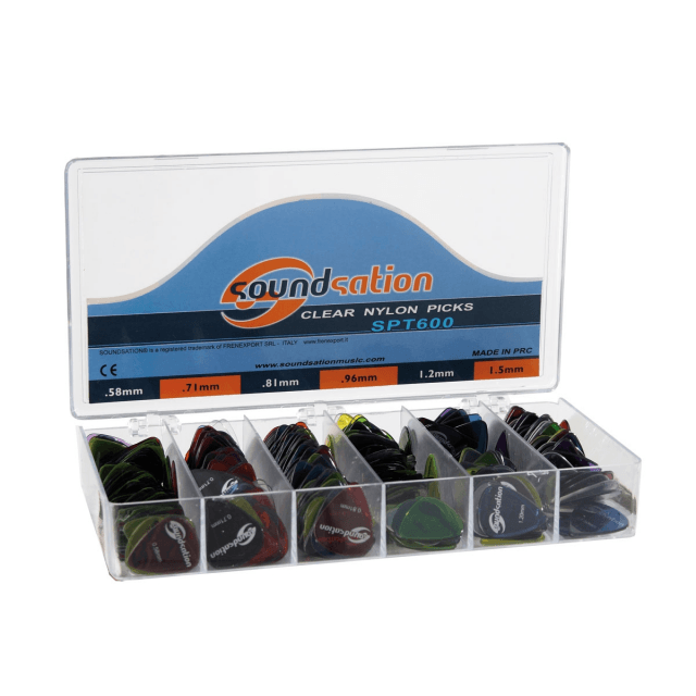 Box 600 plettri in clear nylon