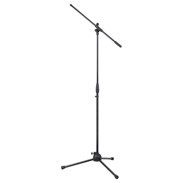 Microphone boom stand with tripod base