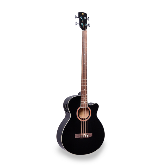 Cutaway acoustic bass with preamp