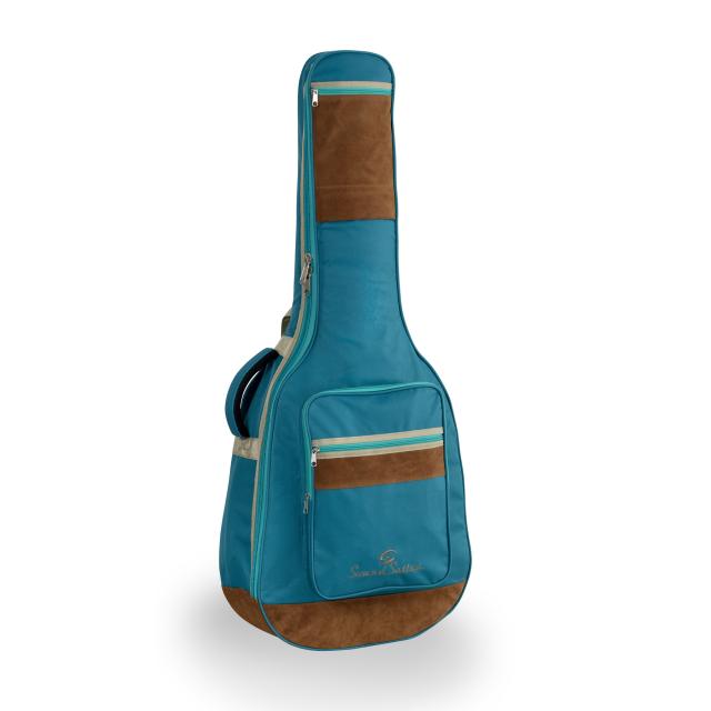 Borsa chitarra acustica con inserti in pelle suede