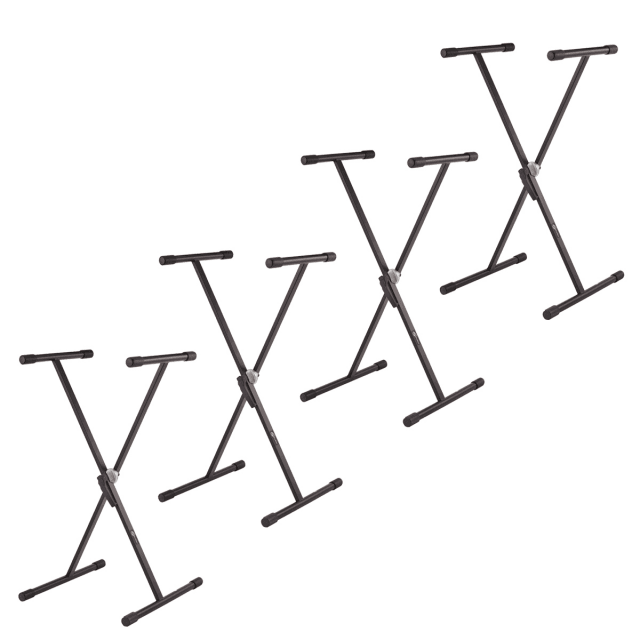 Pack of 4 Single keyboard stands with easy adjust mechanism