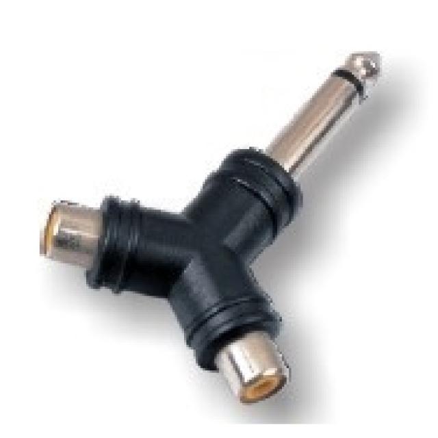 2xRCA Female - 6.3mm Jack Male MONO adapter (1 pc set)