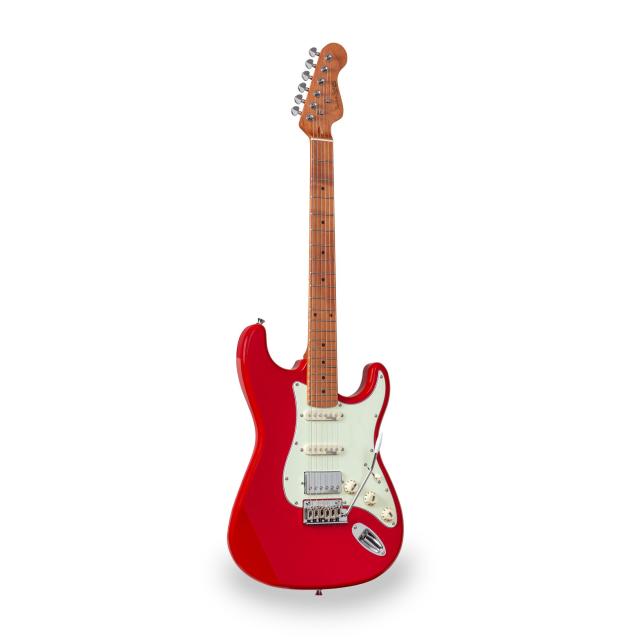 Electric guitar with 2 single coils + splittable humbucker and self-locking tuners (Wilkinson equipped, roasted maple neck)