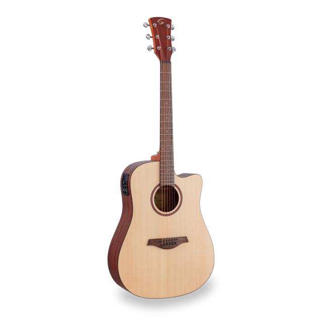 Chitarra acustica dreadnought cutaway amplificata