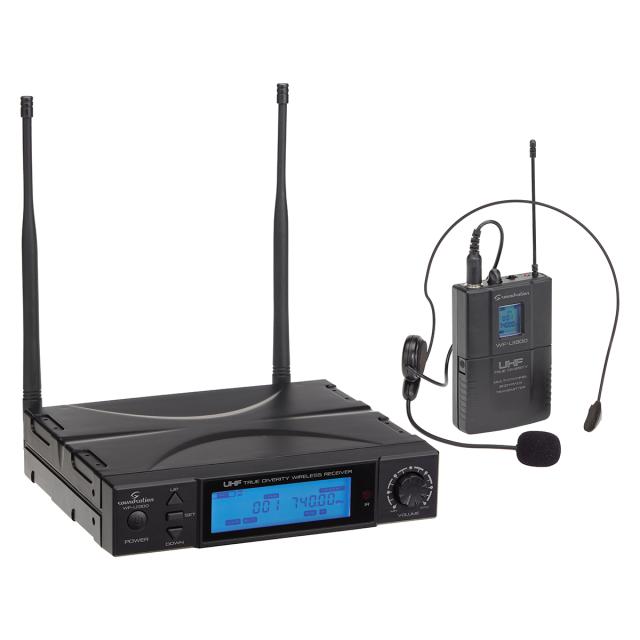 Radiomicrofono UHF True Diversity 300 canali con Trasmettitore Tascabile ed archetto