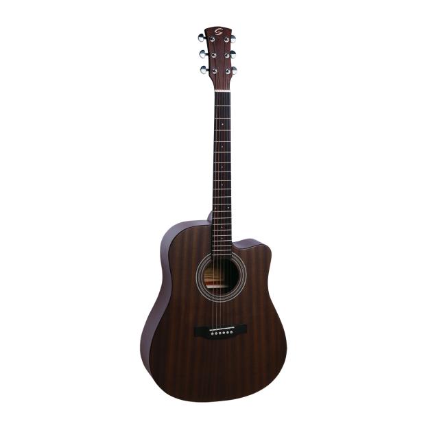 Dreadnought cutaway acoustic guitar in open pore satin finish w/preamp