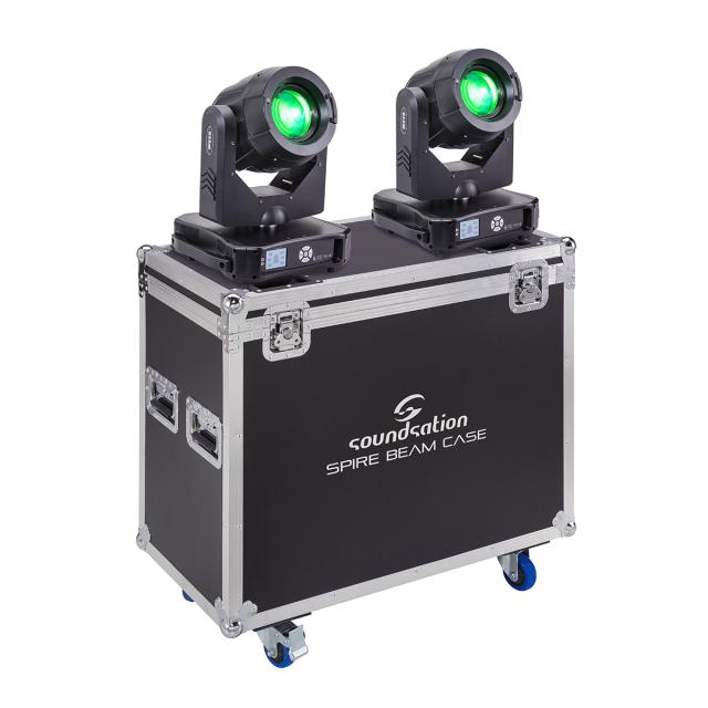 Kit composed by two SPIRE 280 BEAM Moving Heads with Flight Case