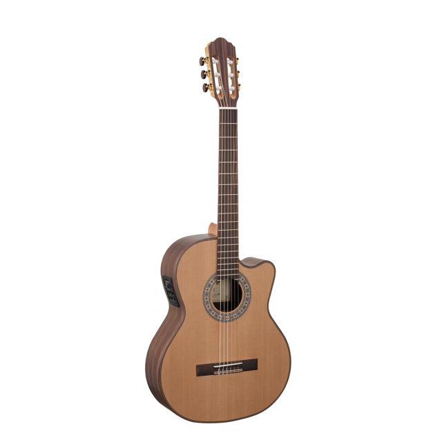 Chitarra hybrid cutaway amplificata all solid con top cedro e finitura open pore satinata (Made in Europe)