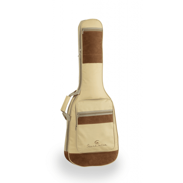 Borsa chitarra elettrica con inserti in pelle suede