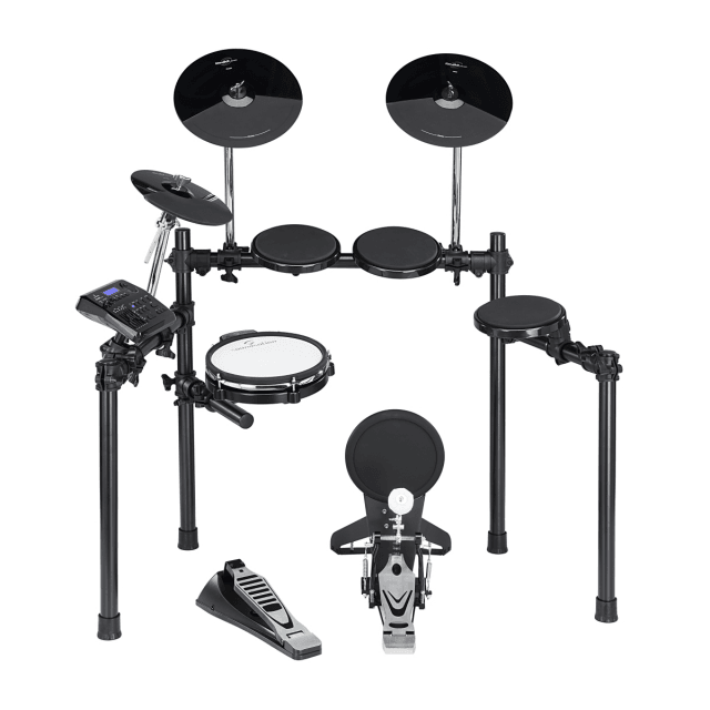 Electronic drum kit with snare mesh head and advanced sound module