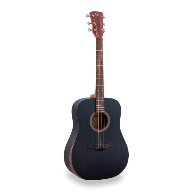 Dreadnought acoustic guitar with armrest