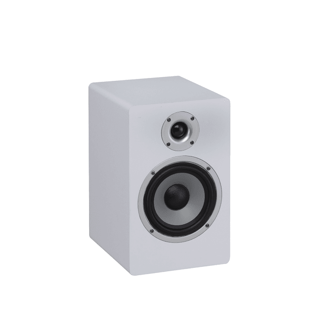 Bi-amplified 2-way white studio monitor with 5,25" Woofer
