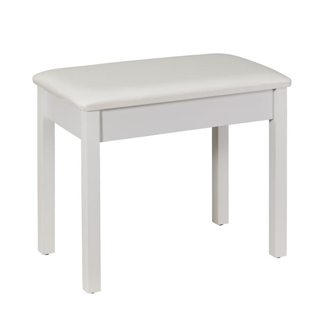 Wood piano bench in white satin finish