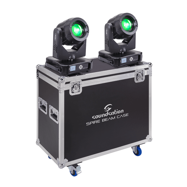Kit composed by two SPIRE 280 BEAM Moving Heads with Flight Case