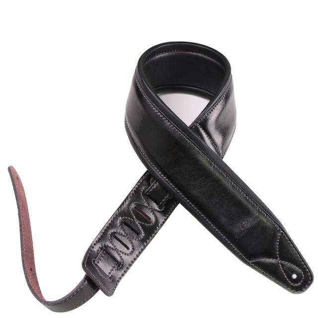 Padded strap for guitar/bass in real leather