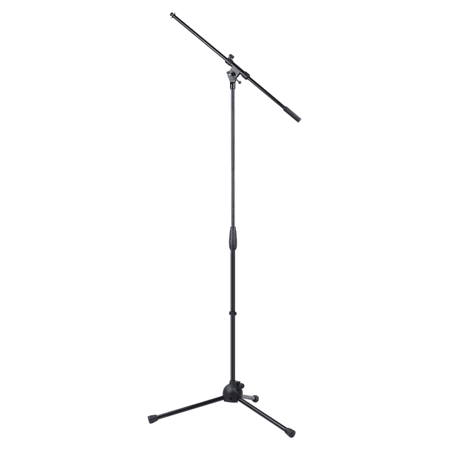 Microphone boom stand with tripod base
