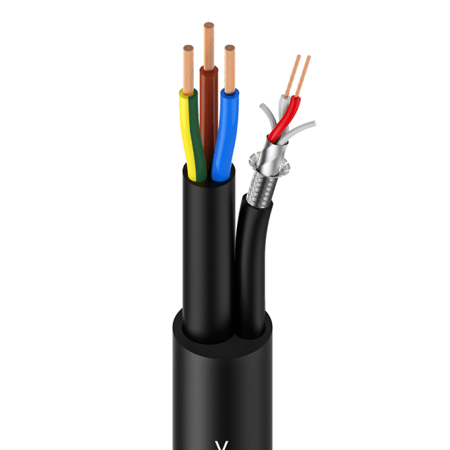 Audio signal and electric power combination cable reel for active speakers (3x1.5 mm² - 2x0.22 mm², 100 mt)