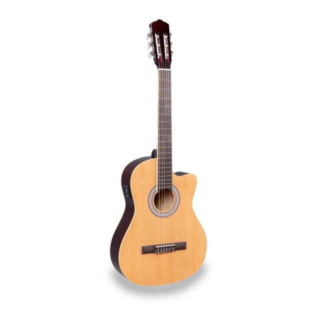 Chitarra classica 4/4 con top in abete (cutaway amplificata)
