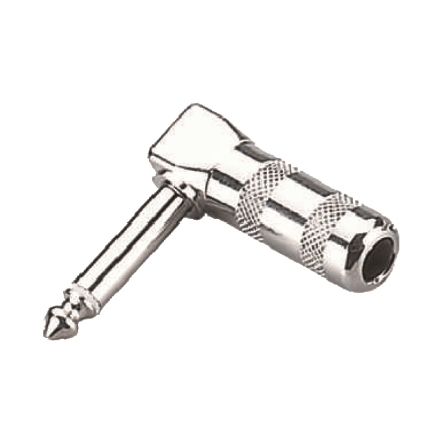 Metal angled connector 6.3mm jack MONO (25 pcs box)