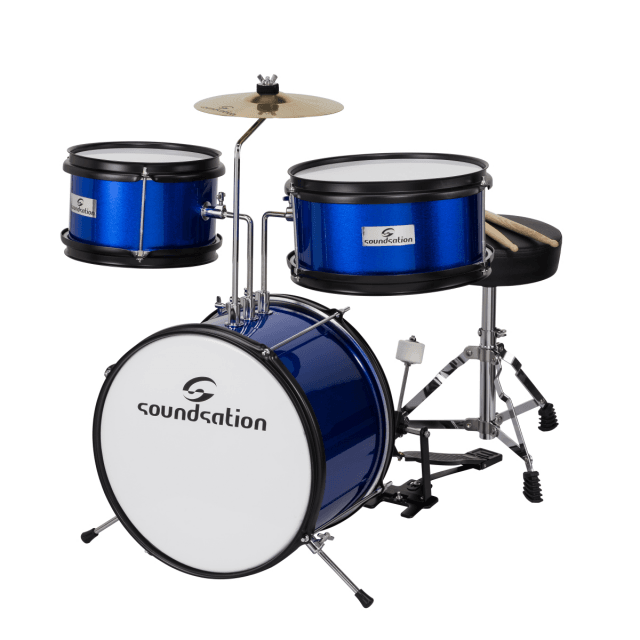Complete junior drumkit 3 shells in metallic blue