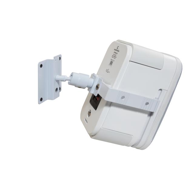 Wall mount white speaker stand with omniball system