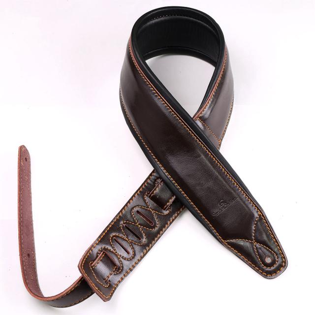 Padded strap for guitar/bass in real leather