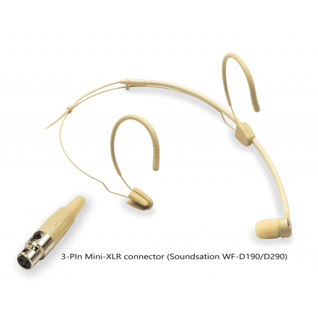 Cardioide Headset Mic., 3-Pin Mini-XLR, Beige (for Soundsation WF-D190-D290)