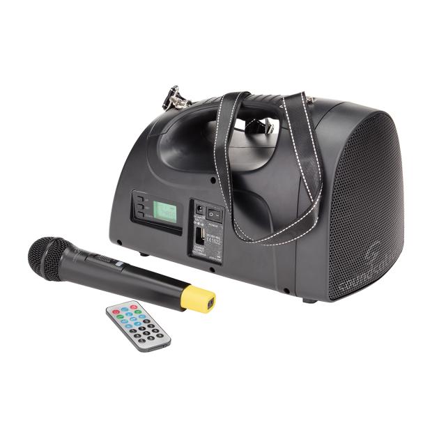 Amplificatore Portatile con radiomicrofono UHF a 16-canali, lettore MP3 e Blutooth™