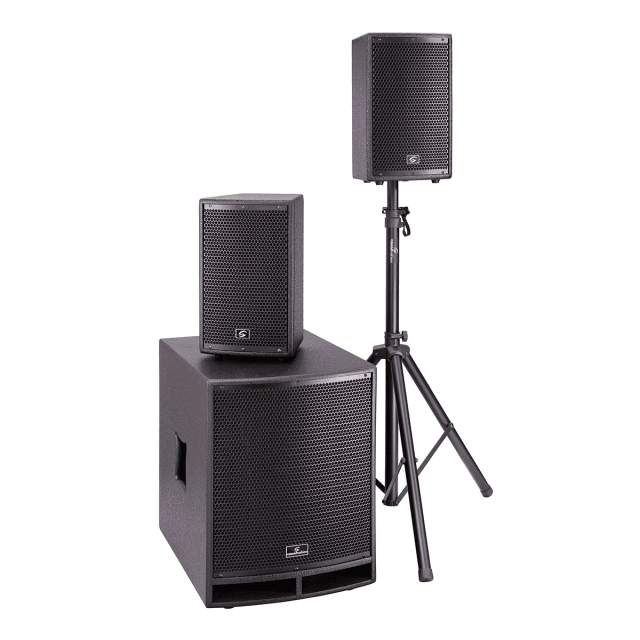 Sistema PA 2.1 Portatile da 1500W con Mixer 8-Ch, Effetti e Bluetooth