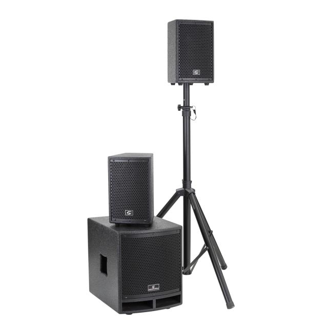 900W 2.1 Portable PA System with 8-Ch Mixer, Effect and Bluetooth