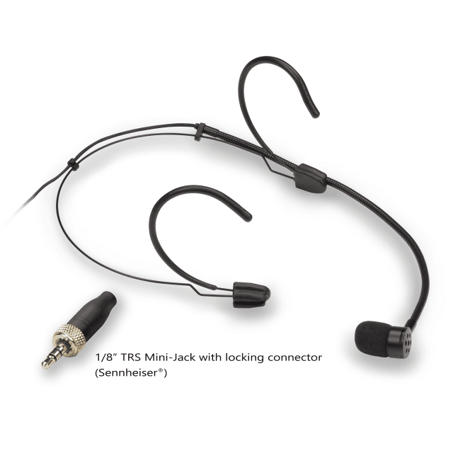 Cardioid Headset Mic., 1.8” TRS Mini-Jack with locking, Black (Sennheiser® type)