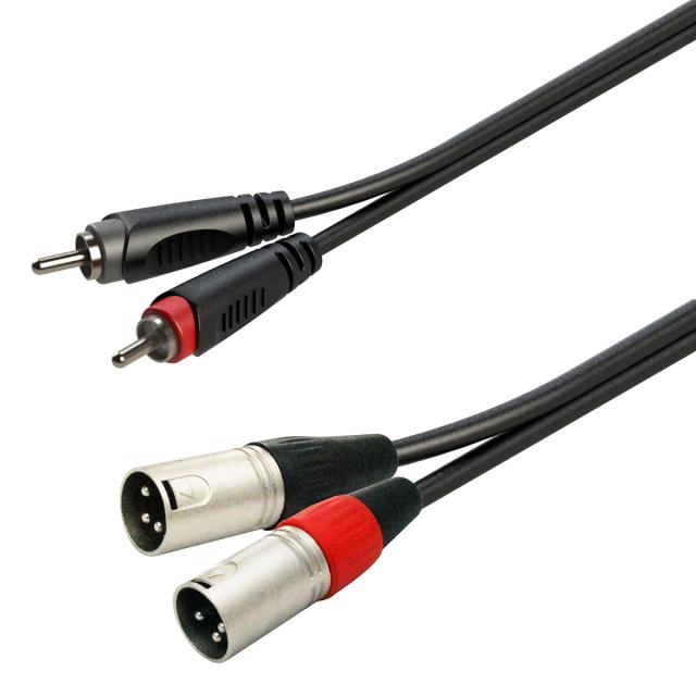 Unbalanced adapter cable 2xRCA male - 2xXLR male / 6mt