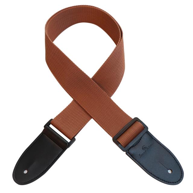 Poly strap for guitar/bass with artificial leather ends