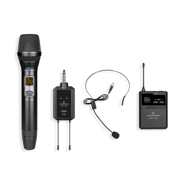 2x16-Channel Dual UHF Compact Wireless System, 1x Handmic & 1x Badypack - 606-613.5MHz
