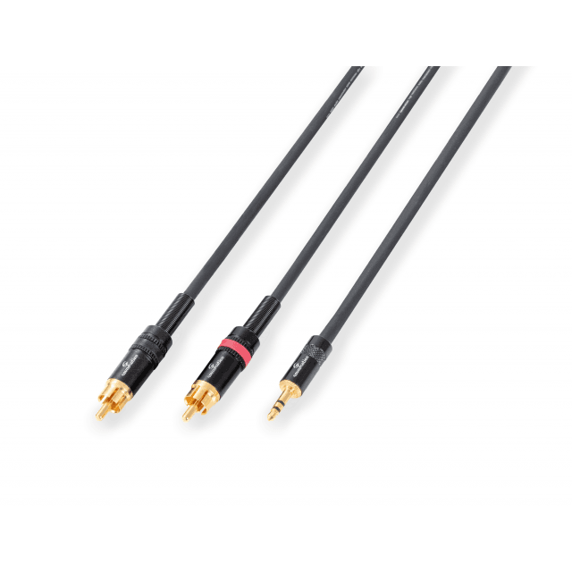 Cavo adattatore Wiremaster Mini jack stereo 3.5 - 2 x RCA / 3mt
