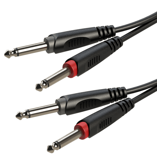 Adapter cable 2x6.3mm Jack male MONO - 2x6.3mm Jack male MONO / 0.6mt