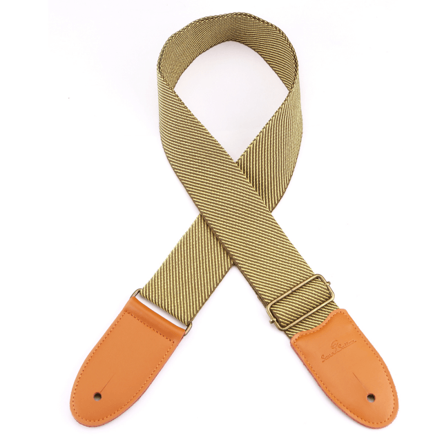 Tracolla per chitarra/basso in tweed con terminali in vera pelle