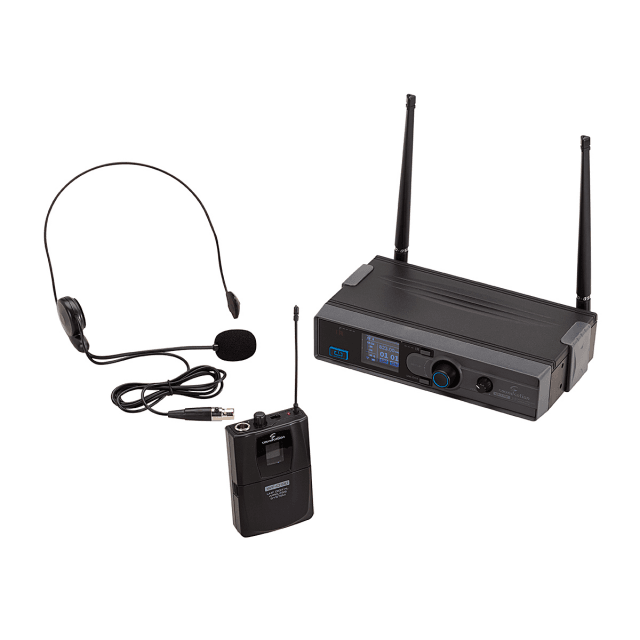 90-channel UHF Digital Wireless System with Bodypack and Headset Microphone