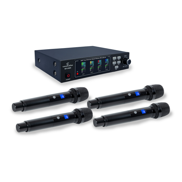 UHF True Diversity 4-CH Wireless System – 4 Handmic A1 (516-558 MHz)