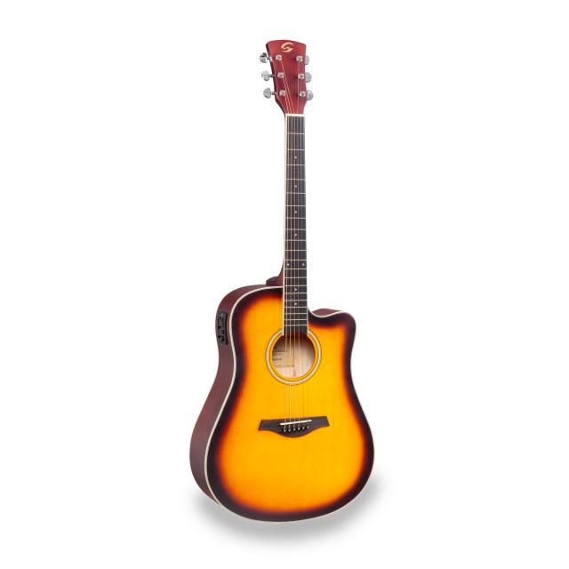 Dreadnought cutaway acoustic guitar w/preamp