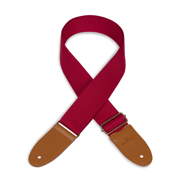 Tracolla per chitarra/basso in cotone con terminali in vera pelle