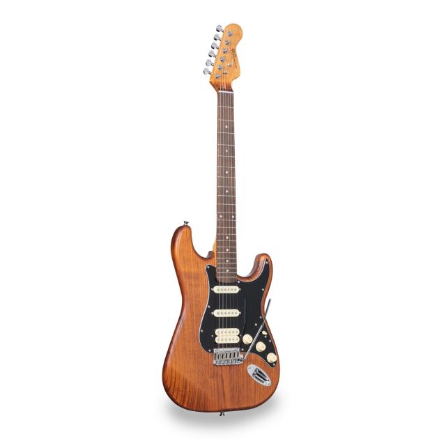Double cutaway electric guitar with 2 single coils + splittable humbucker (nitro finish)