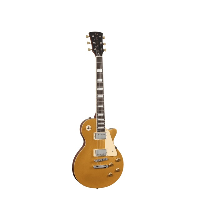 Arch top cutaway electric guitar with 2 humbuckers and set-in neck