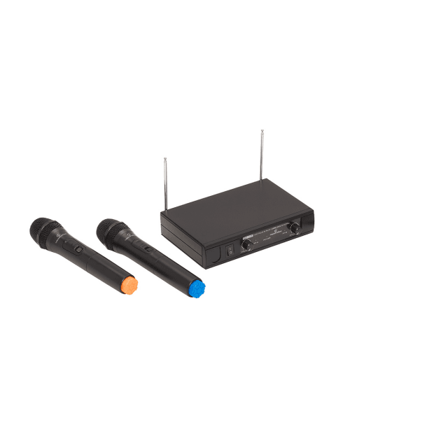 Dual VHF Plug and Play Wireless Microphone with 2 Handheld Mics (213.0 MHz - 215.5 MHz)