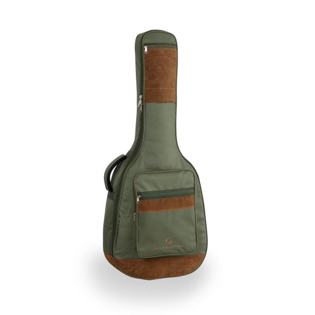 Borsa chitarra acustica con inserti in pelle suede