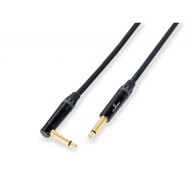 Wiremaster unbalanced instrument cable 6.3mm Jack MONO - 6.3mm Jack MONO angled / 3mt