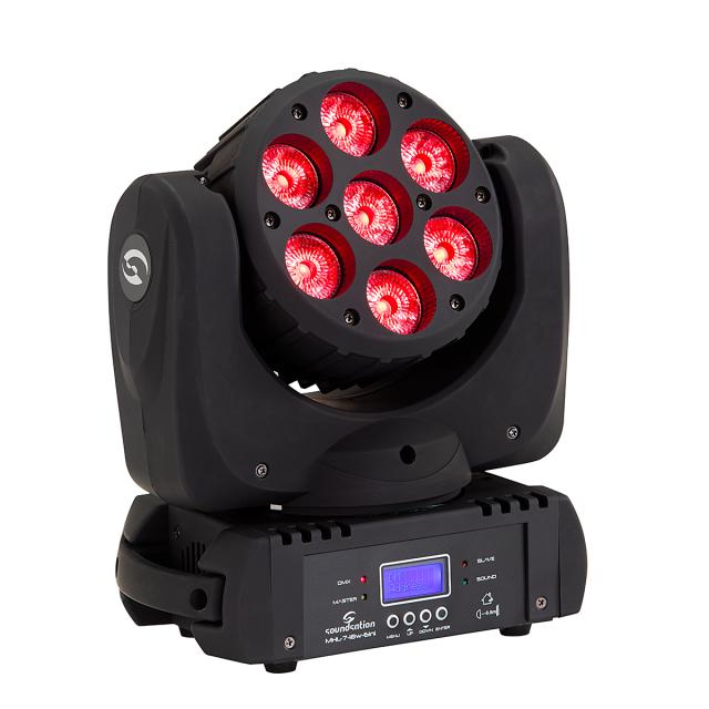 7x18W RGBWA+UV 6IN1 LED Beam Moving Head